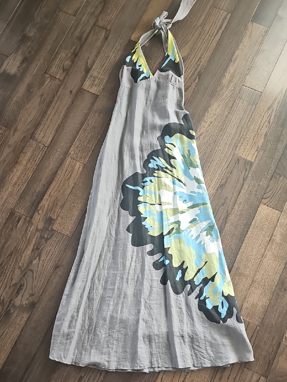 DEPT Amsterdam Linen Floral Print Maxi Dress - SIZE S